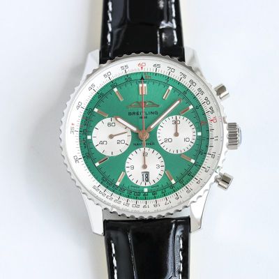 Breitling 43MM in Diameter B01 Movement Men's Mechanical Green Wrist Watch with Complication